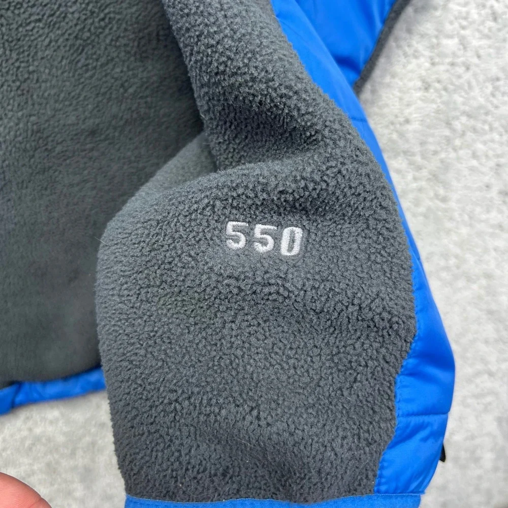 The North Face Jacket Mens Large Blue Grey 550 Down Polartec Fleece Denali